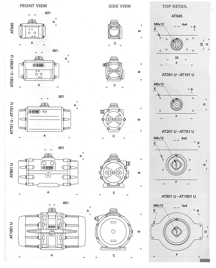 AIRTORQUE氣動執行器結構圖